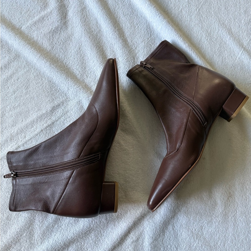 By Far Brown Leather Sock Boots Size 7/37 - Picture 4 of 5